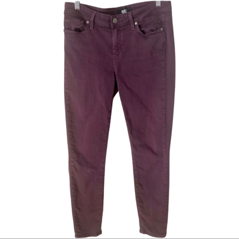 PAIGE Verdugo Ankle Skinny Jeans Autumn Plum Maroon Purple Size 29 - Picture 5 of 13